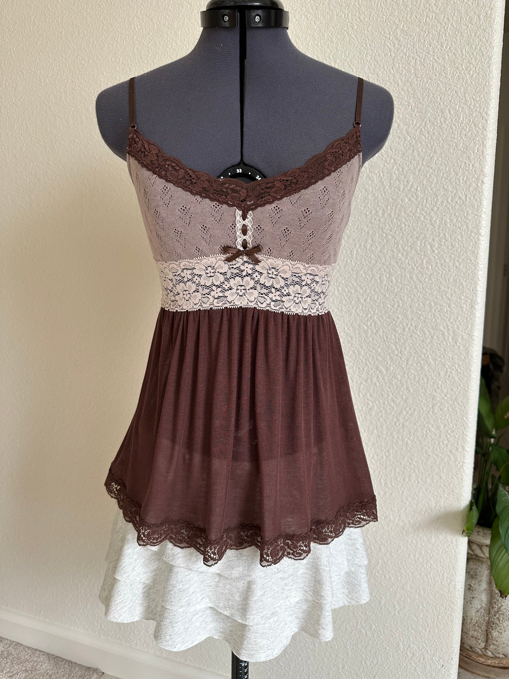 brown babydoll cami