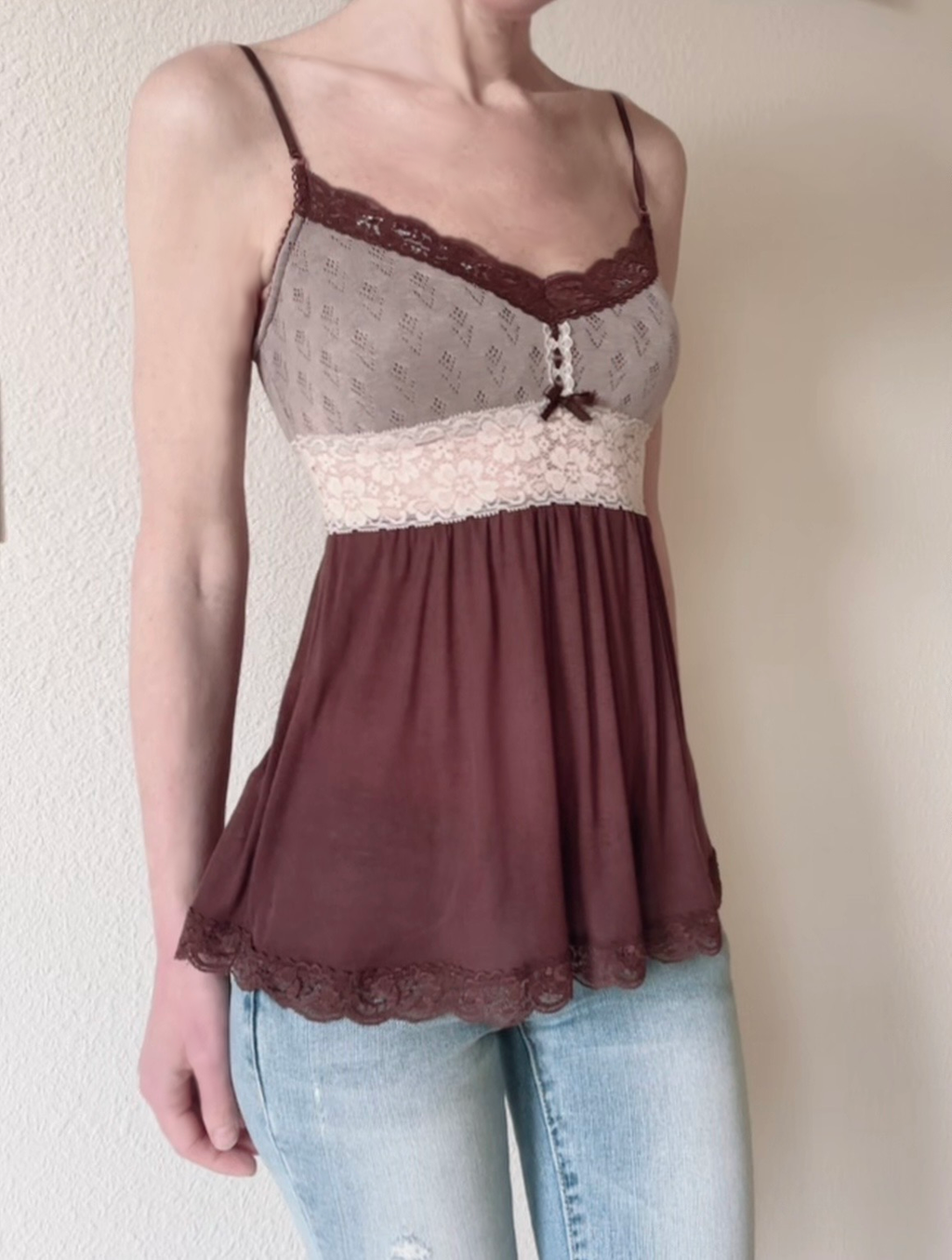 brown babydoll cami