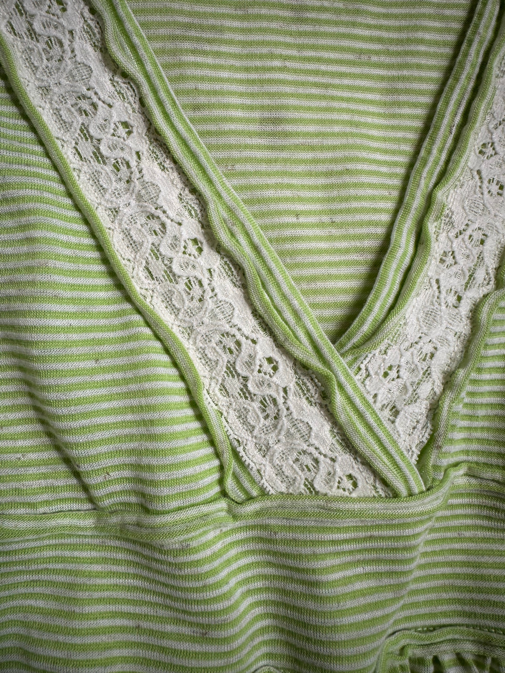 Striped green aya capsleeve babydoll