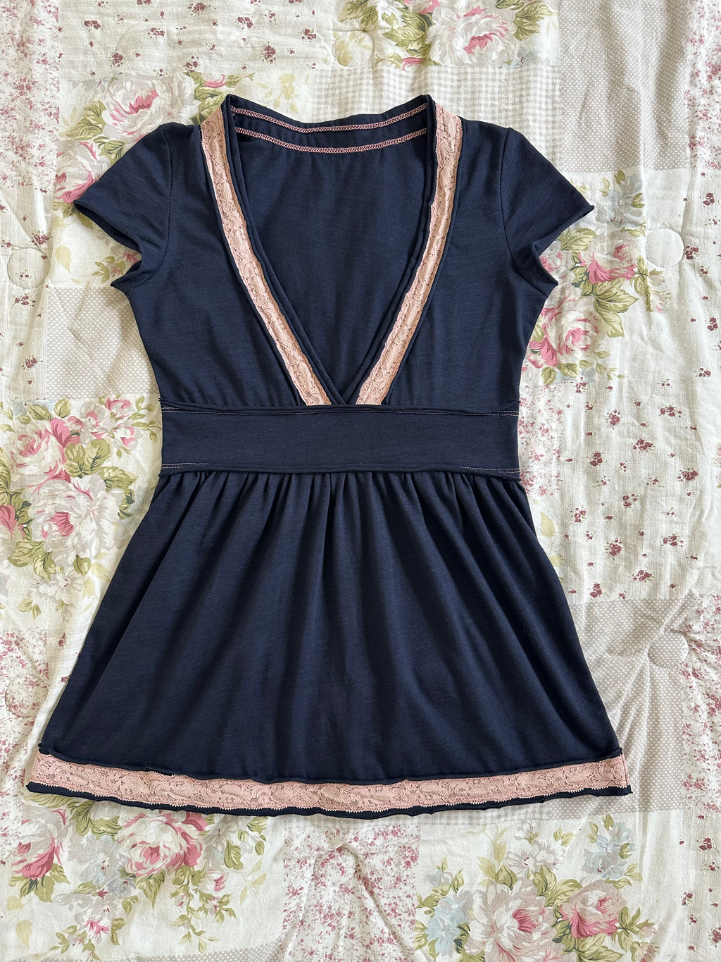 navy blue aya capsleeve babydoll