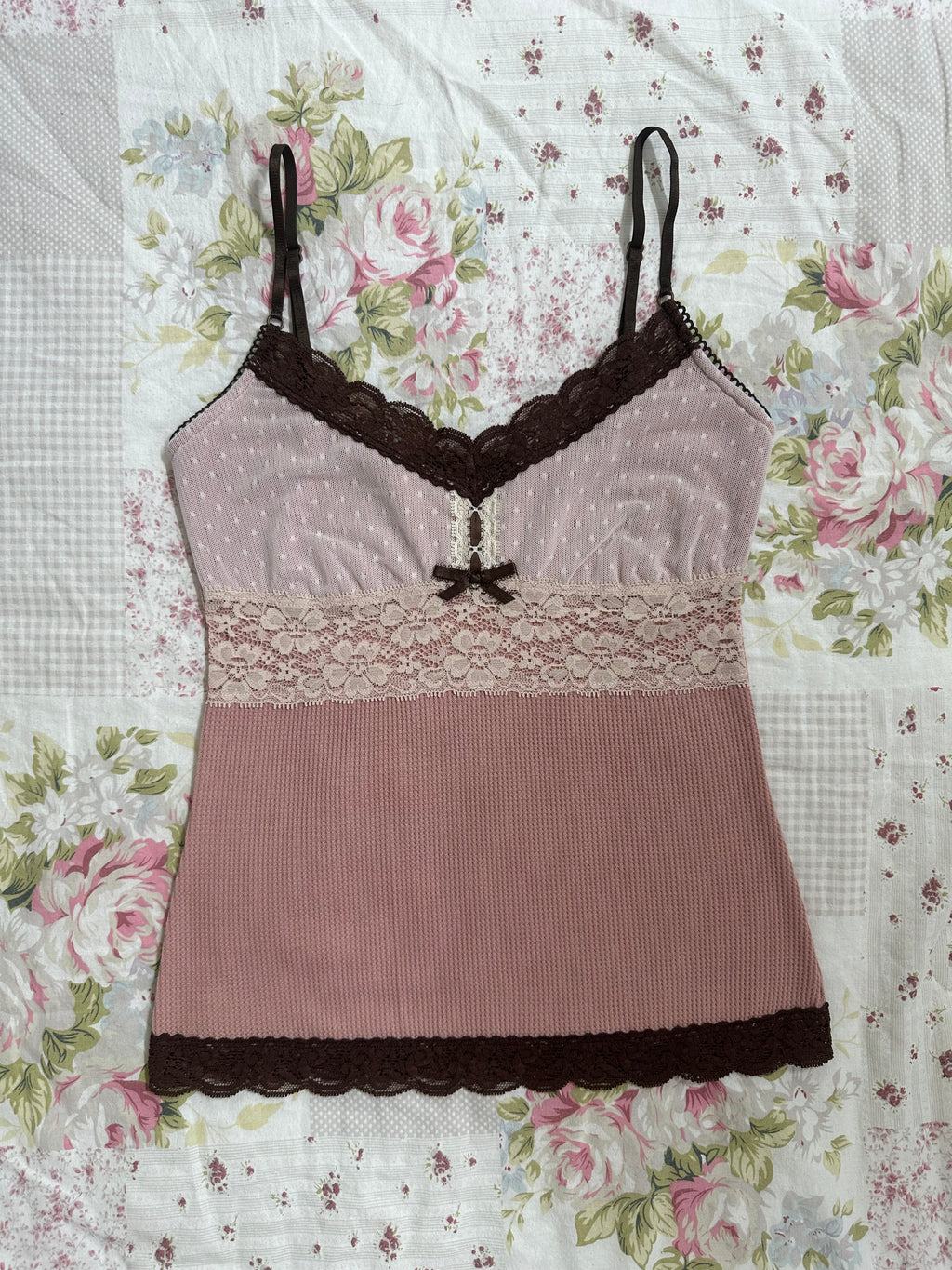 waffle pink and brown cami for Paige