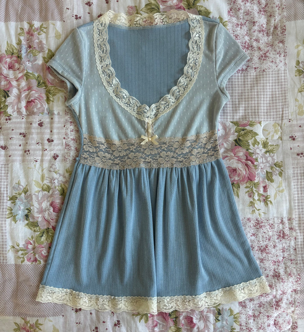 cornflower blue capsleeve babydoll