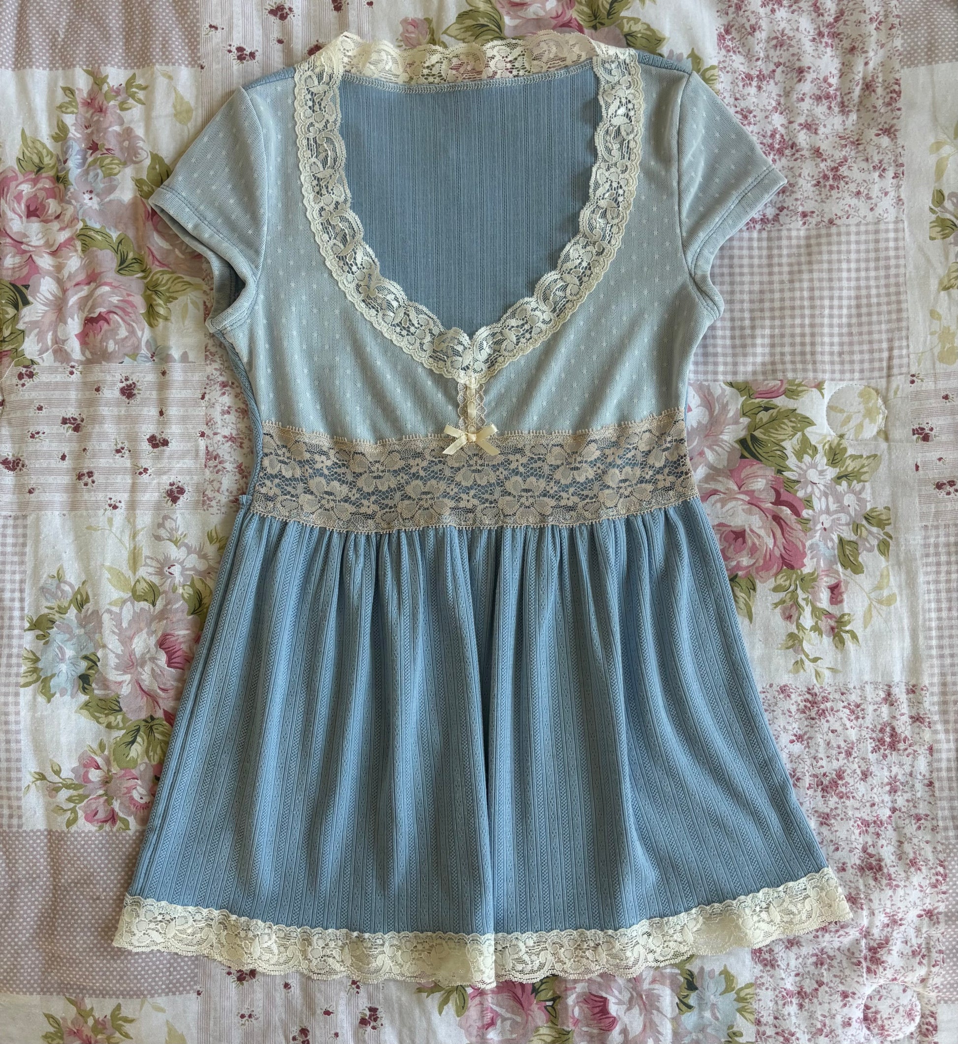 cornflower blue capsleeve babydoll