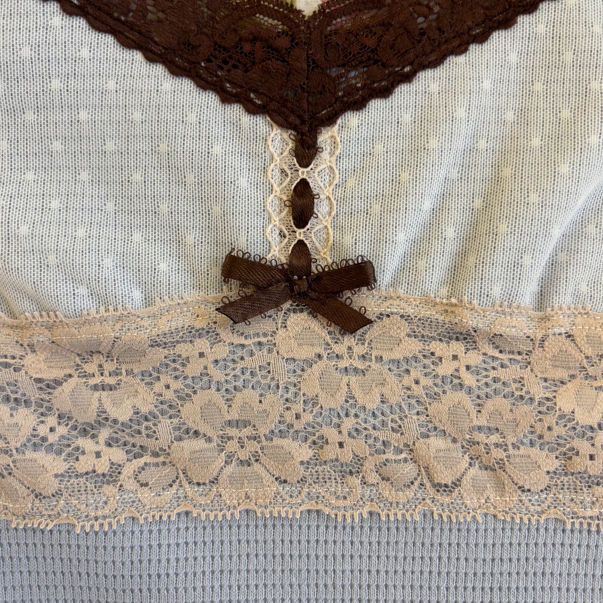 baby blue and brown cami