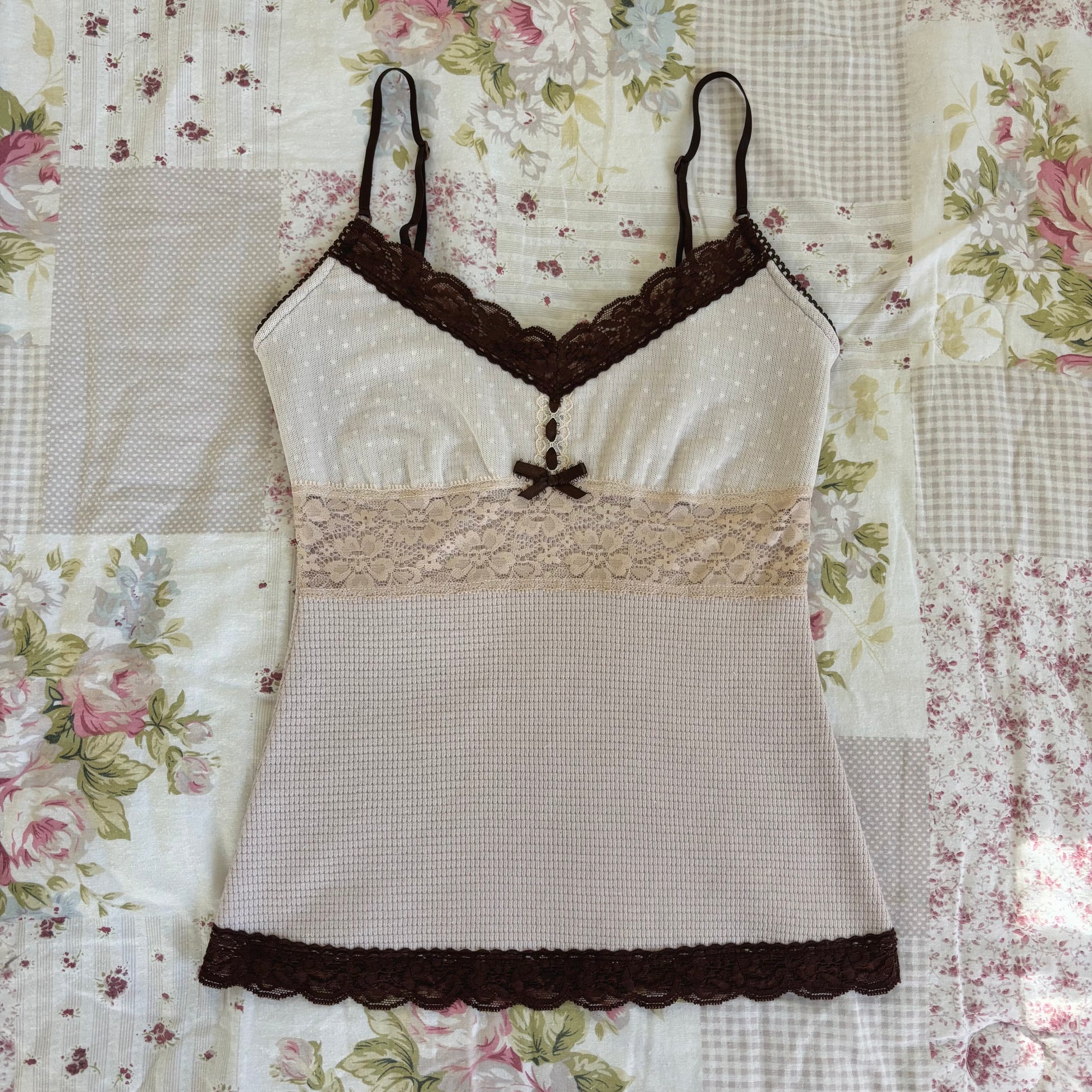 pale lavender and brown cami