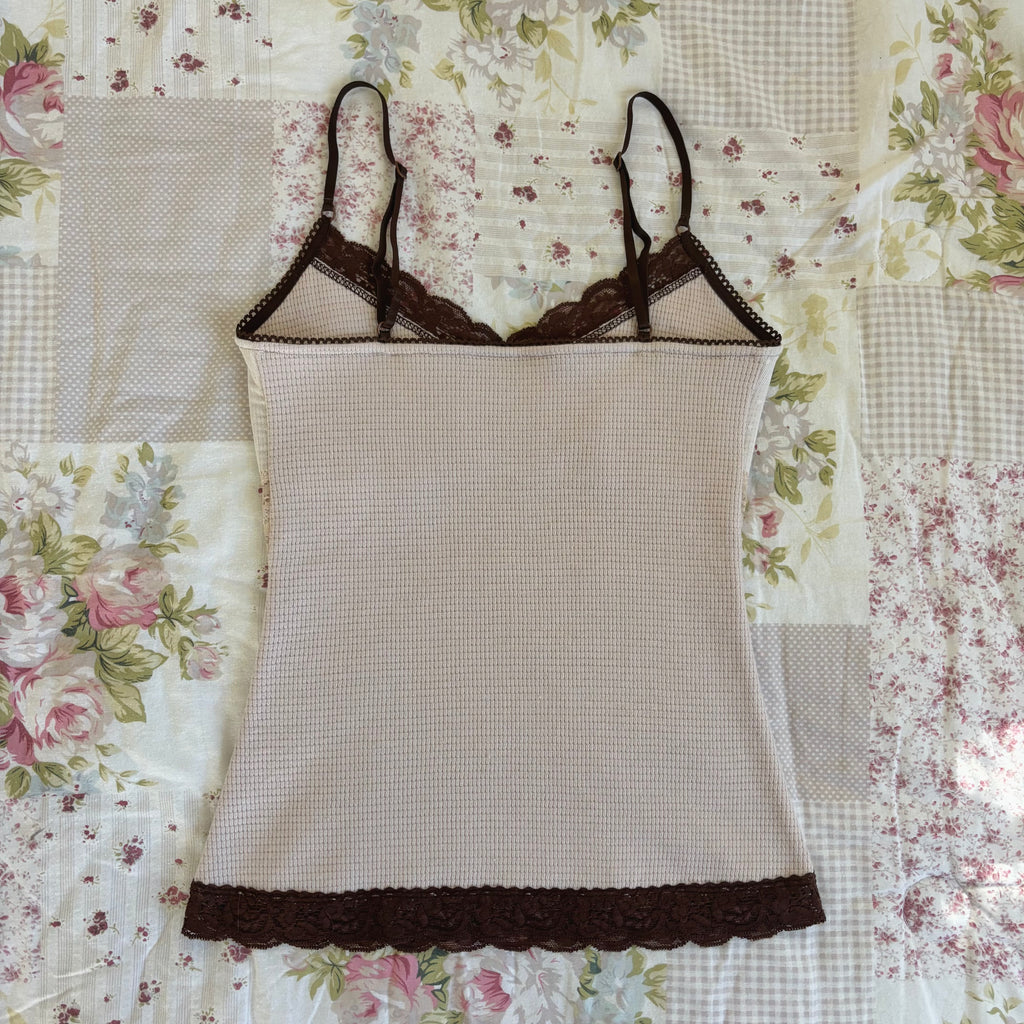 pale lavender and brown cami