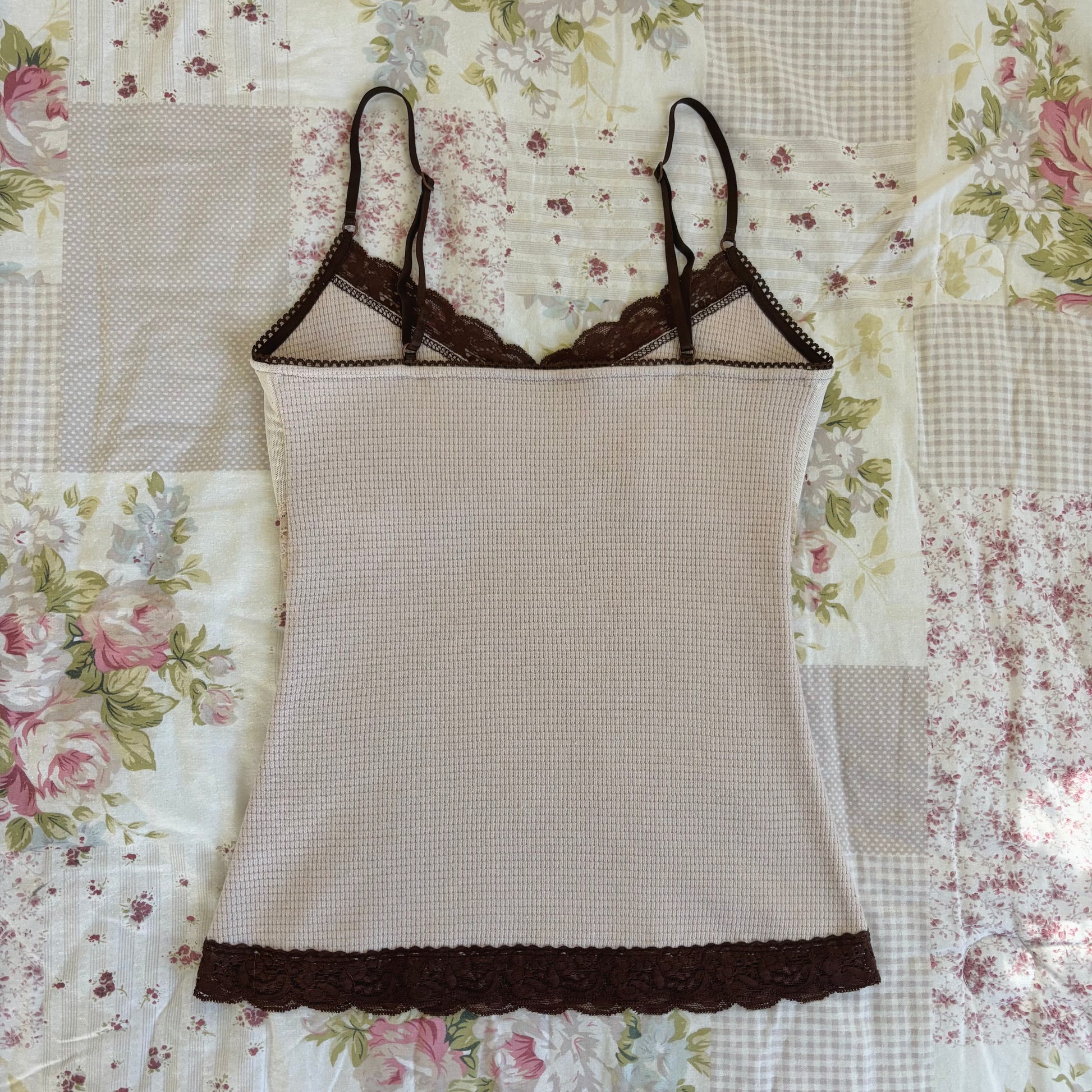 pale lavender and brown cami