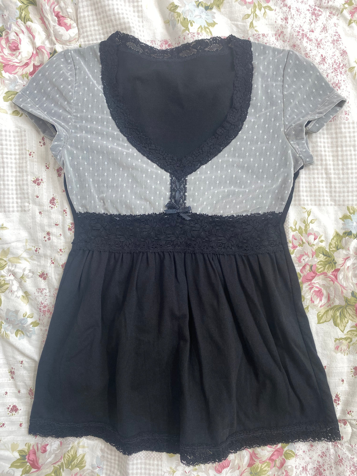 Black capsleeve babydoll