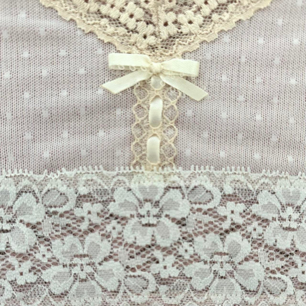 pink and cream lace cami