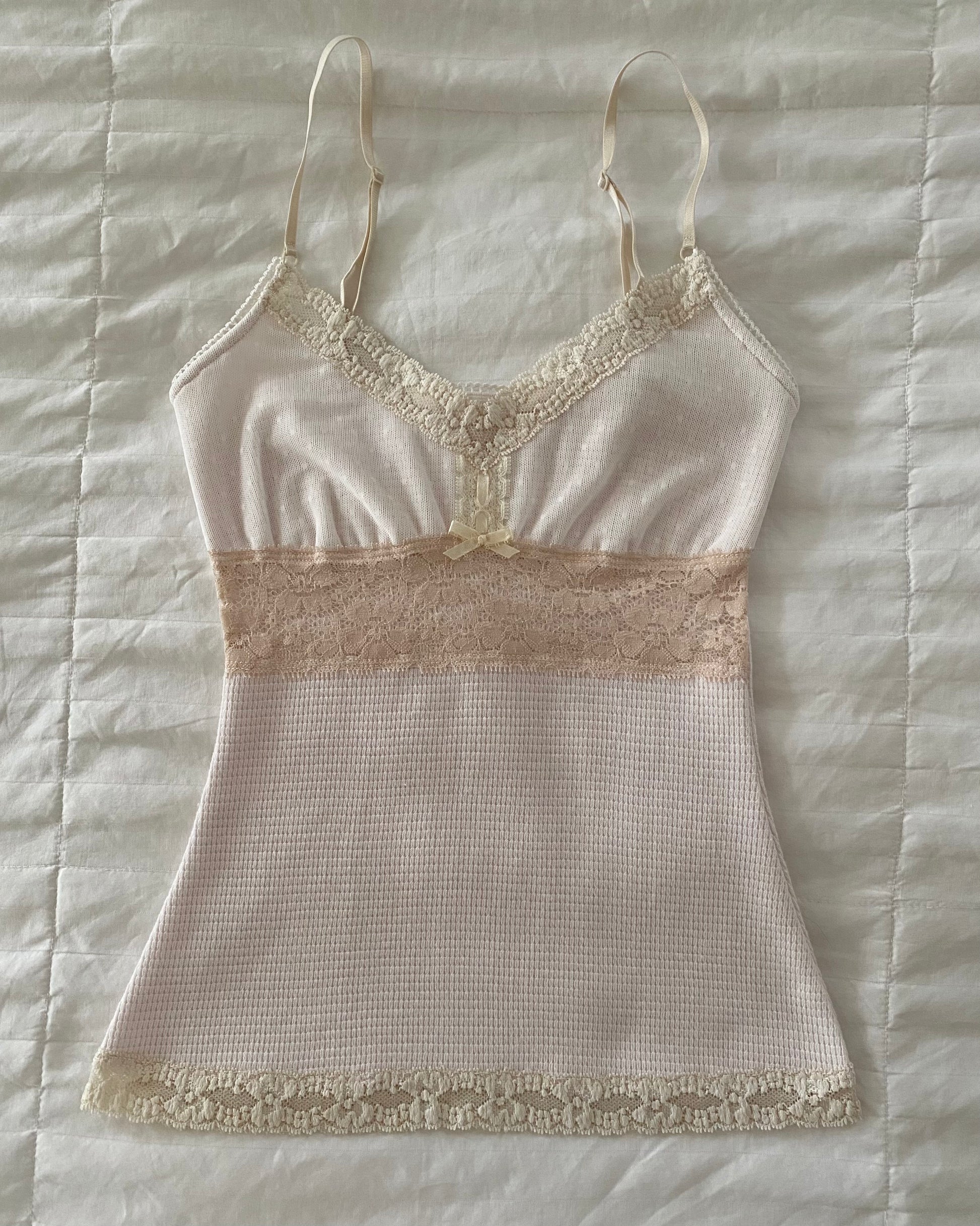 pale pink and cream cami