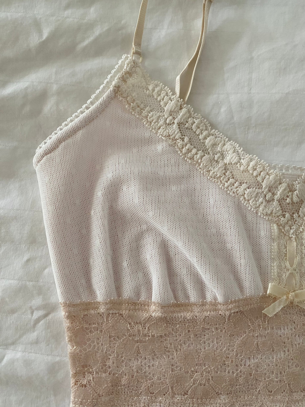 pale pink and cream cami