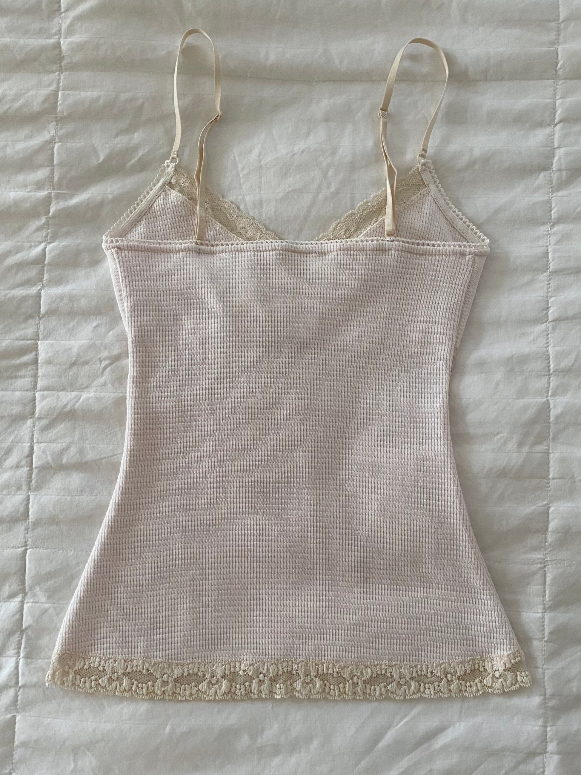 pale pink and cream cami