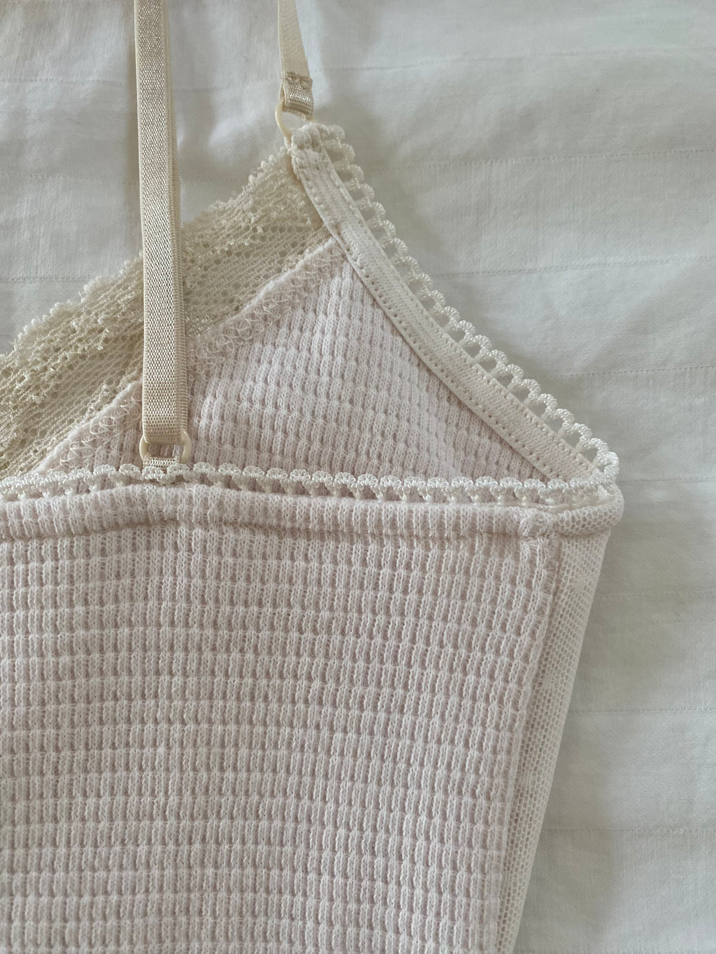 pale pink and cream cami