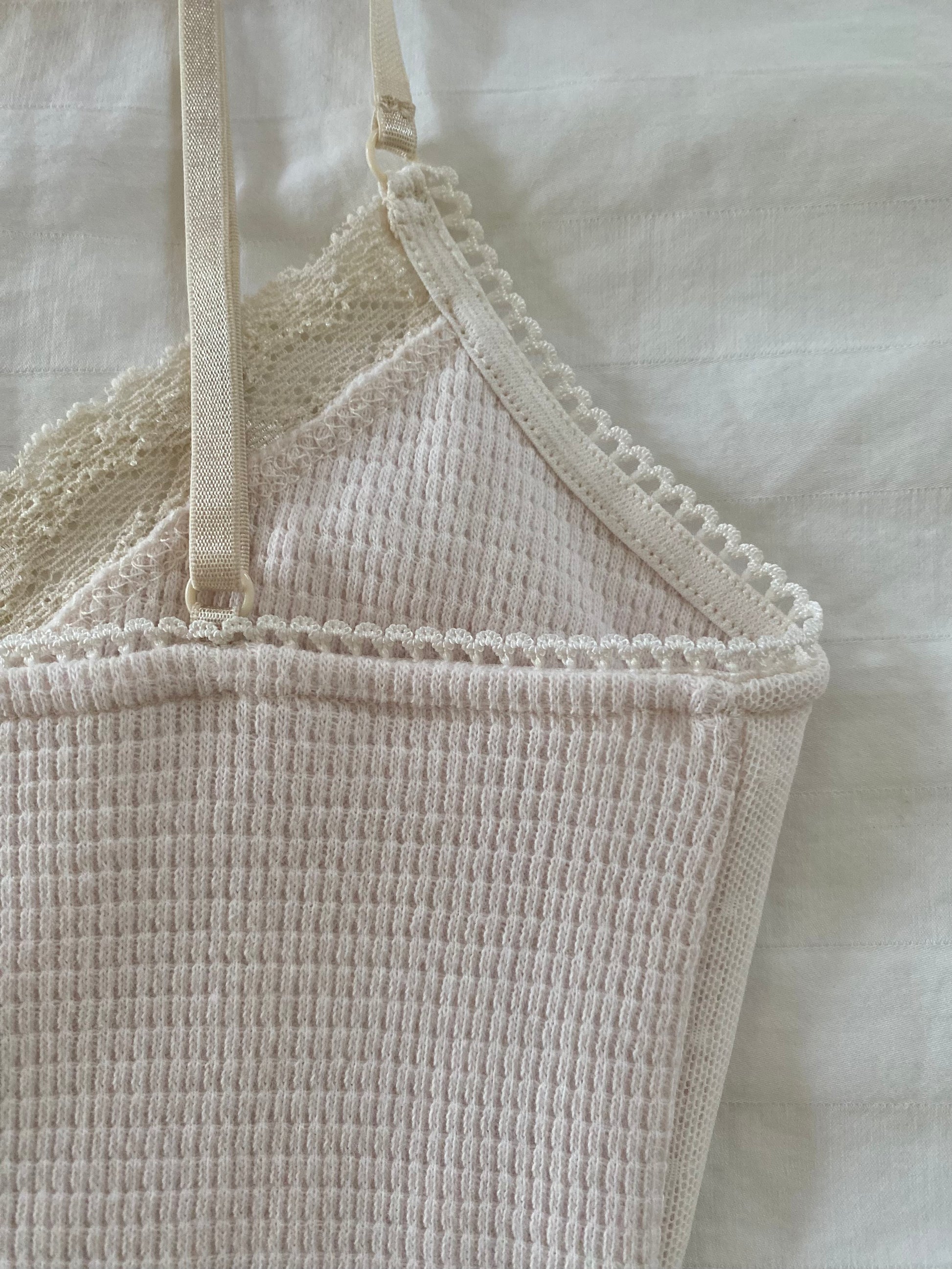 pale pink and cream cami