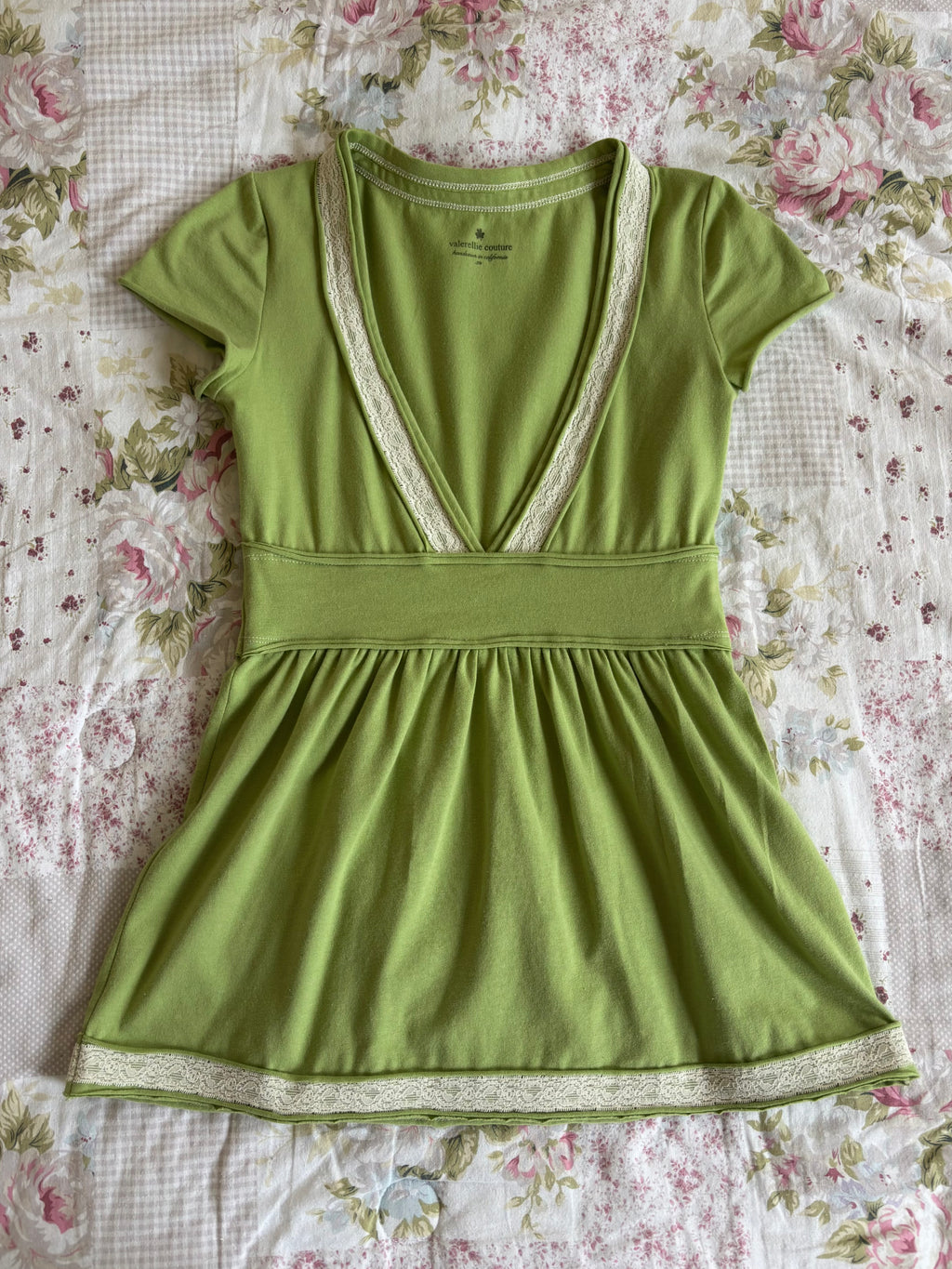green aya capsleeve babydoll