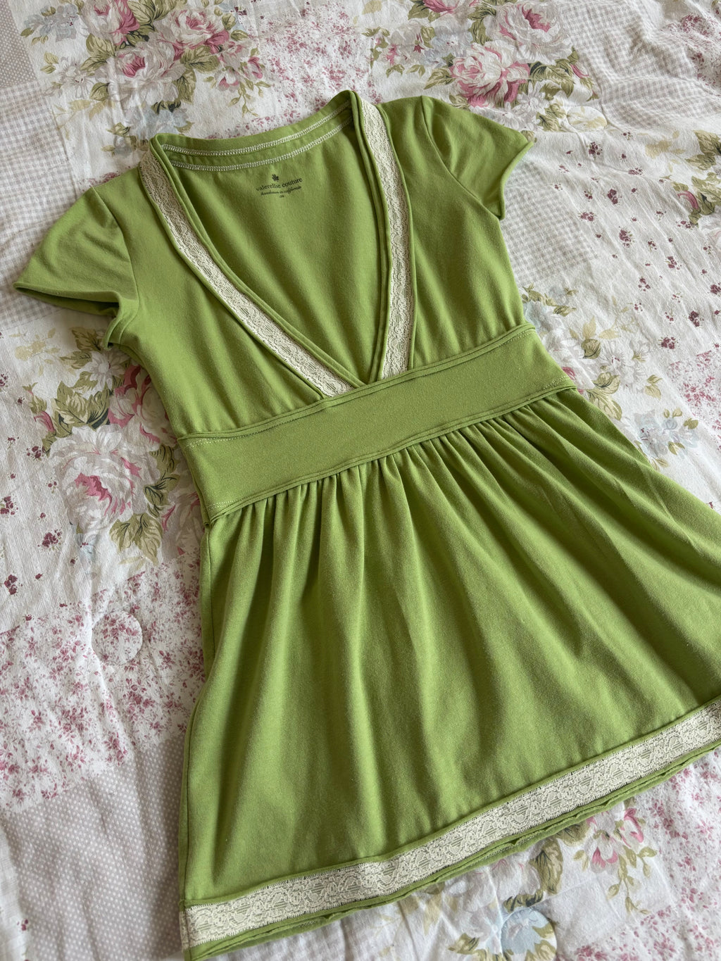 green aya capsleeve babydoll