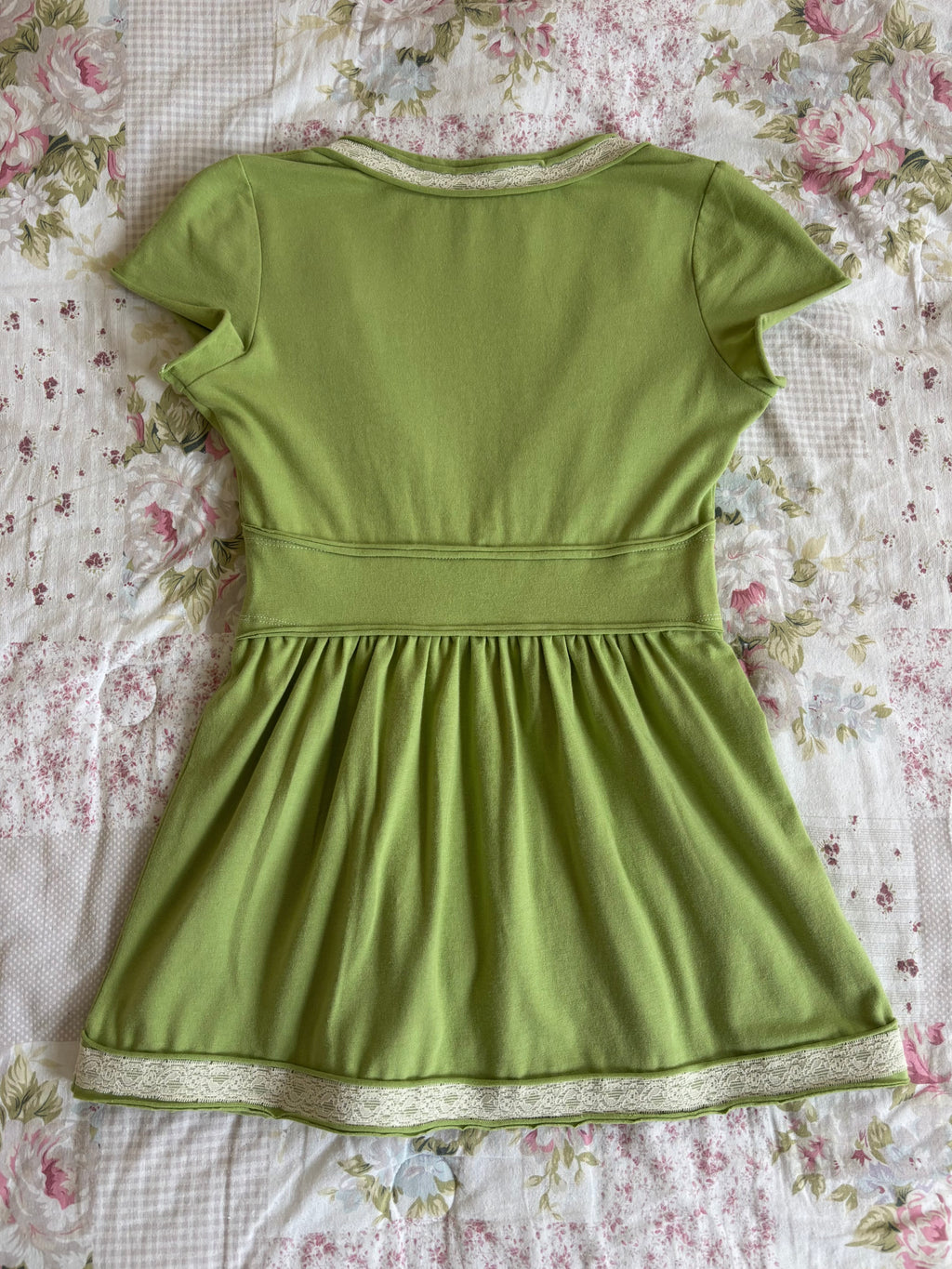 green aya capsleeve babydoll
