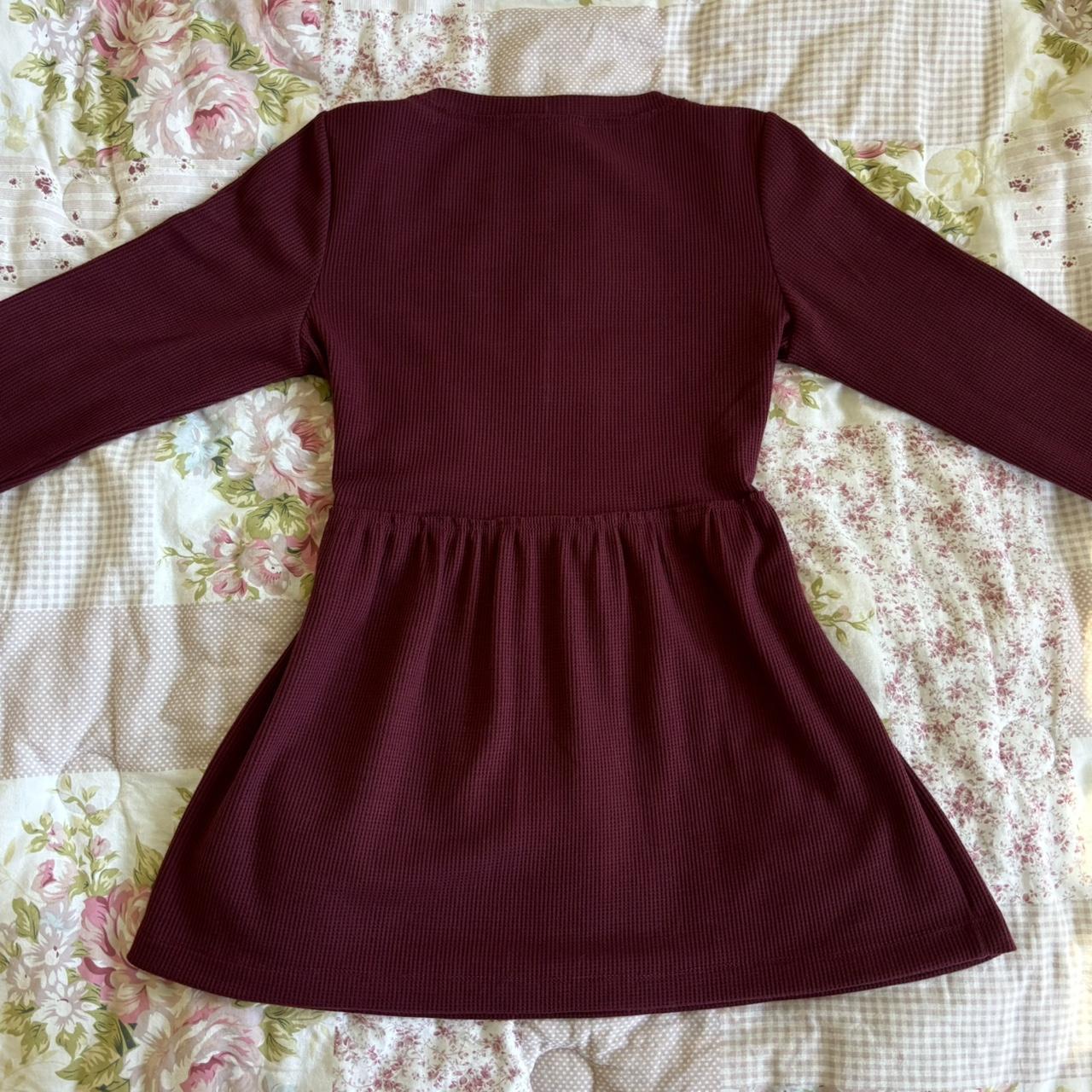burgundy long sleeve babydoll