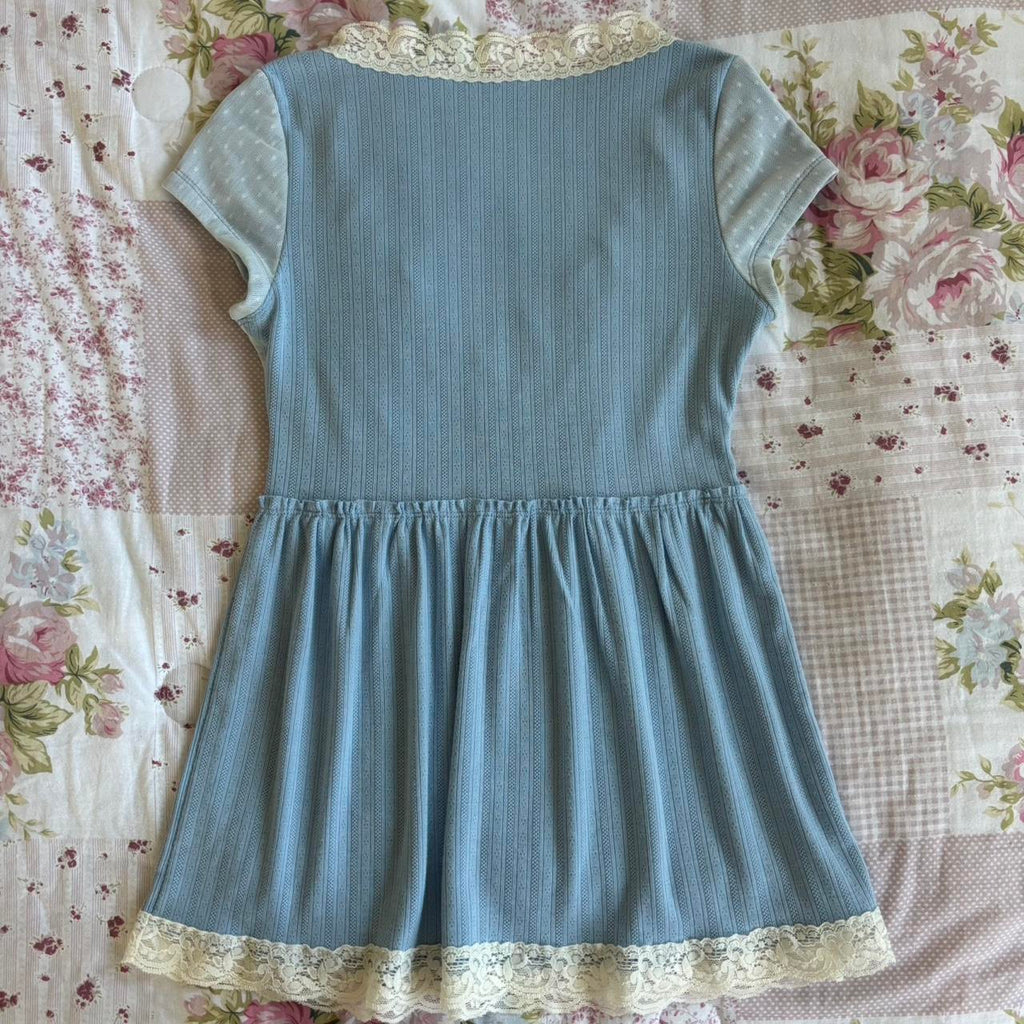 cornflower blue capsleeve babydoll