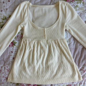 cream long sleeve babydoll
