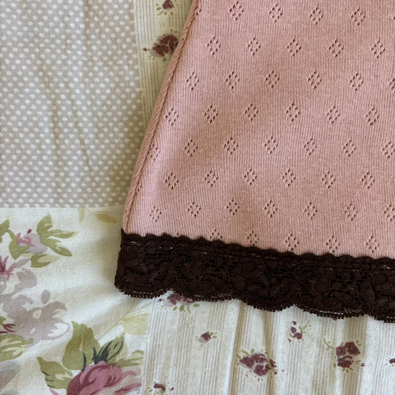 pointelle pink and brown cami