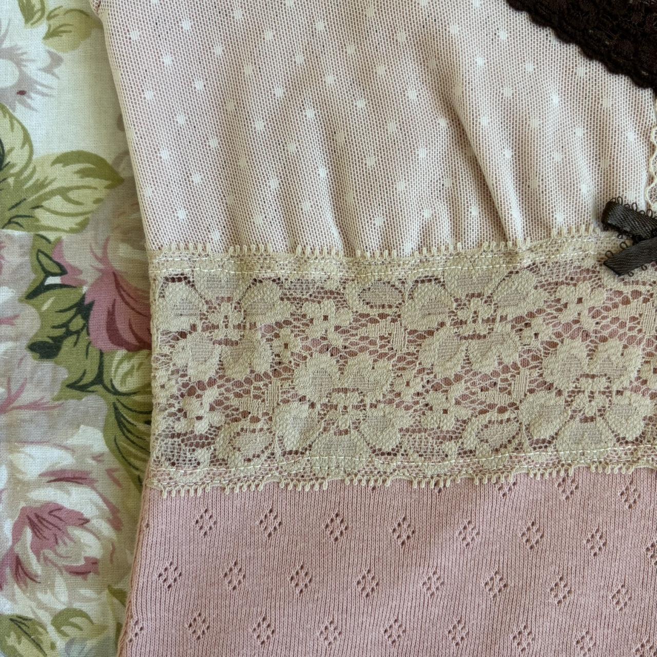 pointelle pink and brown cami