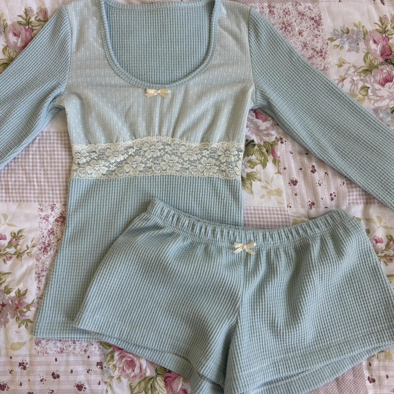 teal blue long sleeve matching set